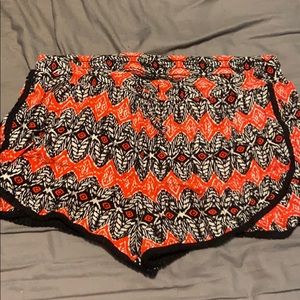 lose dressy skort mix of red black and white